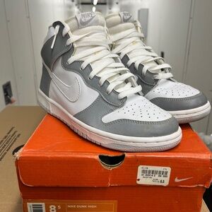Nike Dunk High White and Gray Sneakers